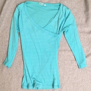 Michael Stars wrap t-shirt, sparkling sky blue